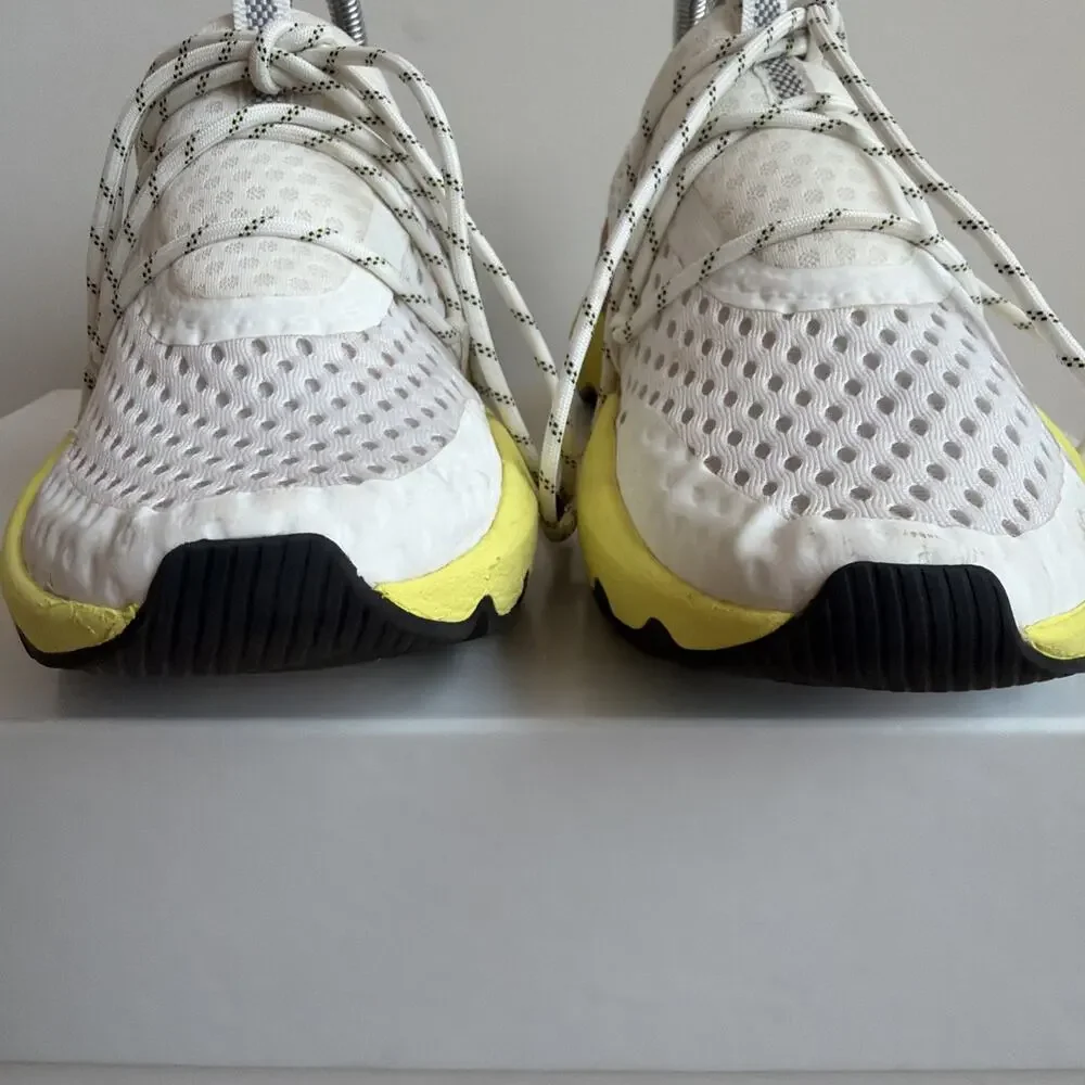 Sorel Women KINETIC Impact Lace White Sea Saly Yellow Lace Up Sneaker Sz 8 Shoes